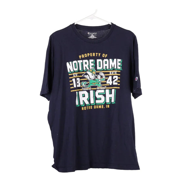 Vintage navy Notre Dame Champion T-Shirt - mens x-large