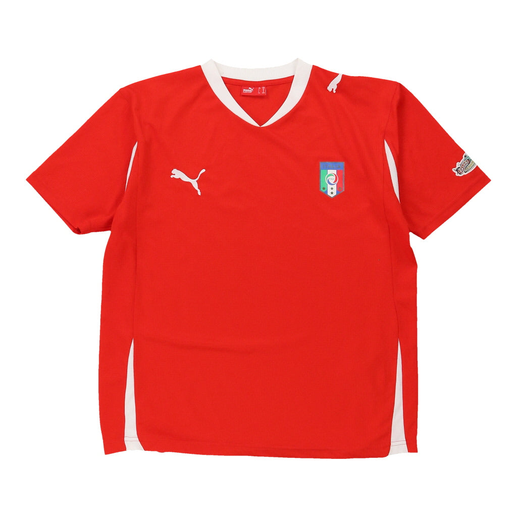 Age 16-18, Italia Puma Football Shirt - XL Red Polyester