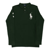 Vintage green Age 14 Ralph Lauren Long Sleeve Polo Shirt - boys large