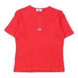 Age 10 Henry Blues Top - Medium Red Cotton