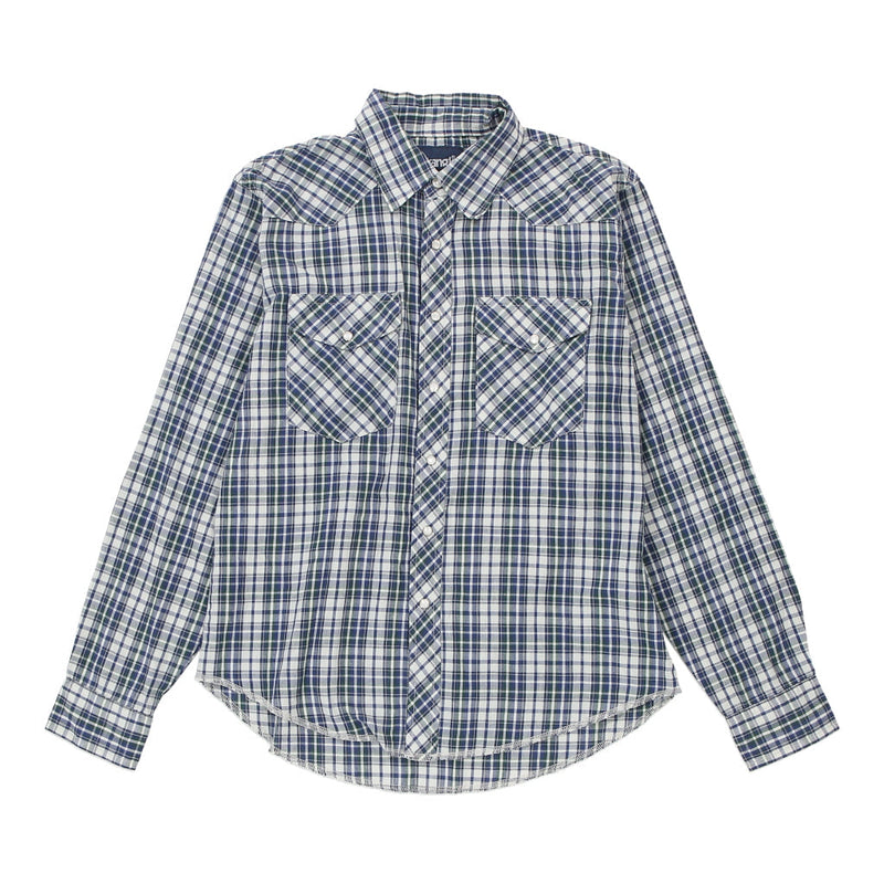 Age 12 Wrangler Checked Flannel Shirt - XL Green Cotton