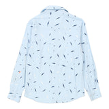 Age 10 Unbranded Patterned Shirt - Small Blue Cotton