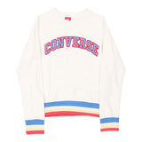 Age 12 Converse Spellout Sweatshirt - Medium White Cotton Blend