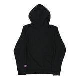 Age 11 Champion Spellout Hoodie - Medium Black Cotton Blend