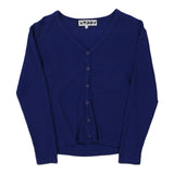 Age 11-12 Teddy Cardigan - Medium Navy Cotton Blend