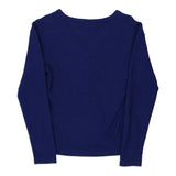 Age 11-12 Teddy Cardigan - Medium Navy Cotton Blend