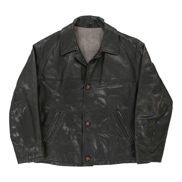Vintage black Unbranded Leather Jacket - mens xx-large