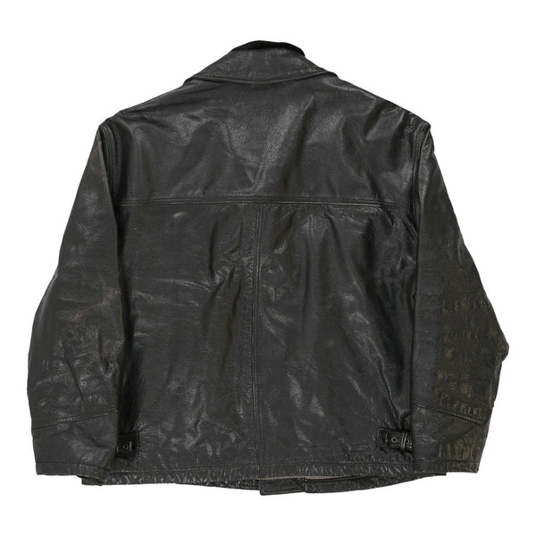 Vintage black Unbranded Leather Jacket - mens xx-large