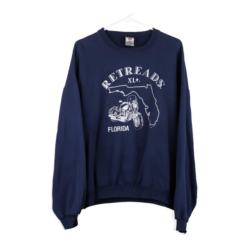 Retreads Florida Jerzees Sweatshirt - XL Navy Cotton Blend