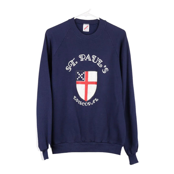 St. Paul's Episcopal Jerzees Sweatshirt - Large Navy Cotton Blend