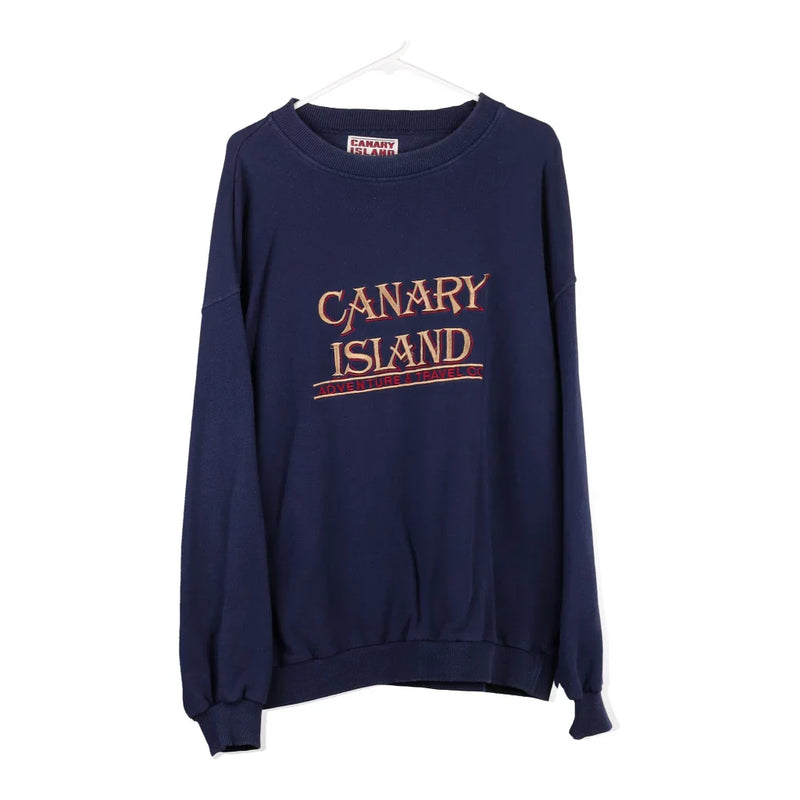 Vintage navy Canary Island Sweatshirt - mens large