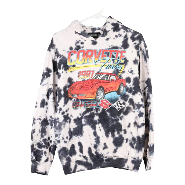 Corvette Chemistry Tie-Dye Hoodie - Small Black & White Cotton Blend