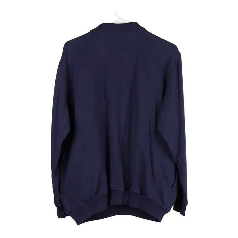 John Blair Collared Sweatshirt - Large Navy Cotton Blend