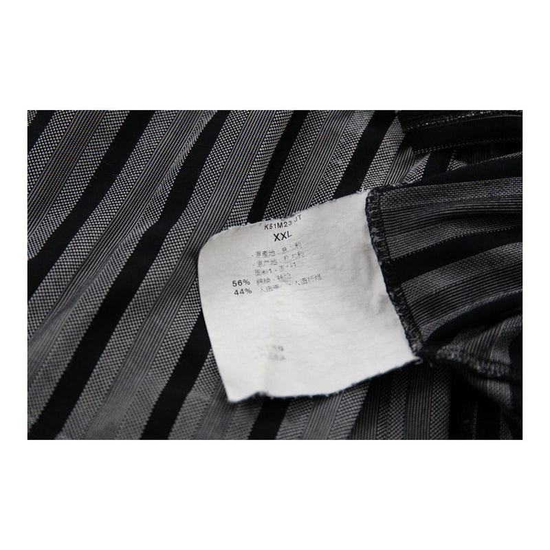 Collezioni Armani Striped Polo Shirt - 2XL Grey Cotton Blend