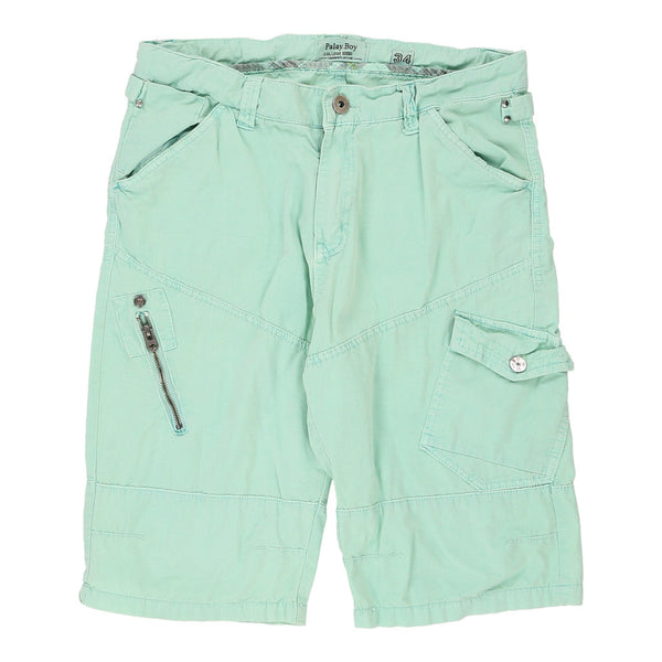 Palay Boy Cargo Shorts - 34W 13L Green Cotton Blend