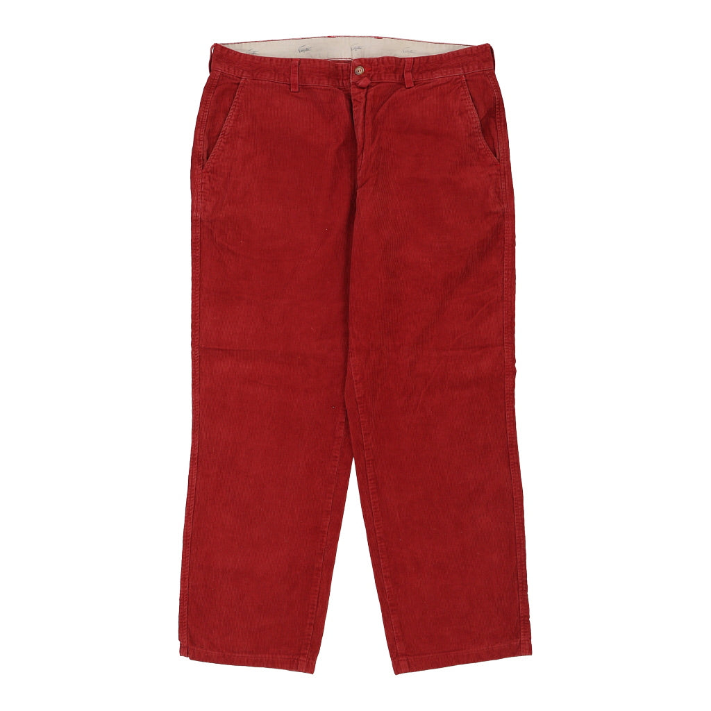 Lacoste Cord Trousers - 36W 27L Red Cotton
