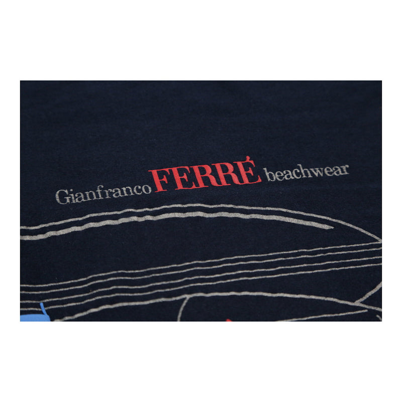 Vintage navy Gianfranco Ferre T-Shirt - mens medium