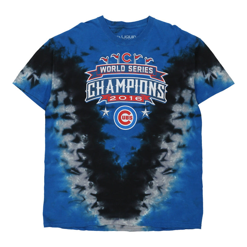 Chicago Cubs Champions 2016 Liquid Blue MLB T-Shirt - 2XL Blue Cotton