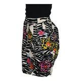 Enrico Coveri Animal print Midi Skirt - 28W UK 8 Black & White Polyester Blend