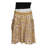 Marlboro Classics Floral Midi Skirt - 32W UK 12 Yellow Cotton