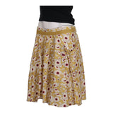Marlboro Classics Floral Midi Skirt - 32W UK 12 Yellow Cotton