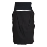 Emporio Armani Midi Skirt - 34W UK 14 Black Viscose Blend
