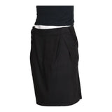 Emporio Armani Midi Skirt - 34W UK 14 Black Viscose Blend