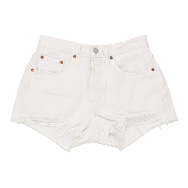 Levis Denim Shorts - 28W UK 8 White Cotton