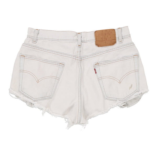 550 Levis Denim Shorts - 32W UK 14 White Cotton