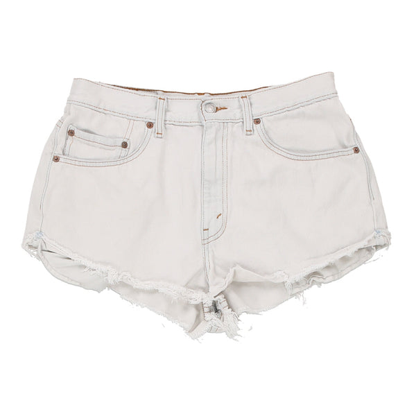 550 Levis Denim Shorts - 32W UK 14 White Cotton