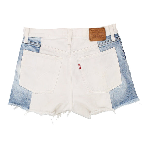 Levis Denim Shorts - 29W UK 10 White Cotton