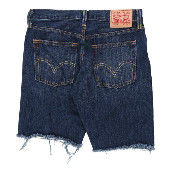501 Levis Denim Shorts - 28W UK 8 Dark Wash Cotton
