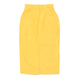 Benetton Midi Skirt - 24W UK 4 Yellow Cotton