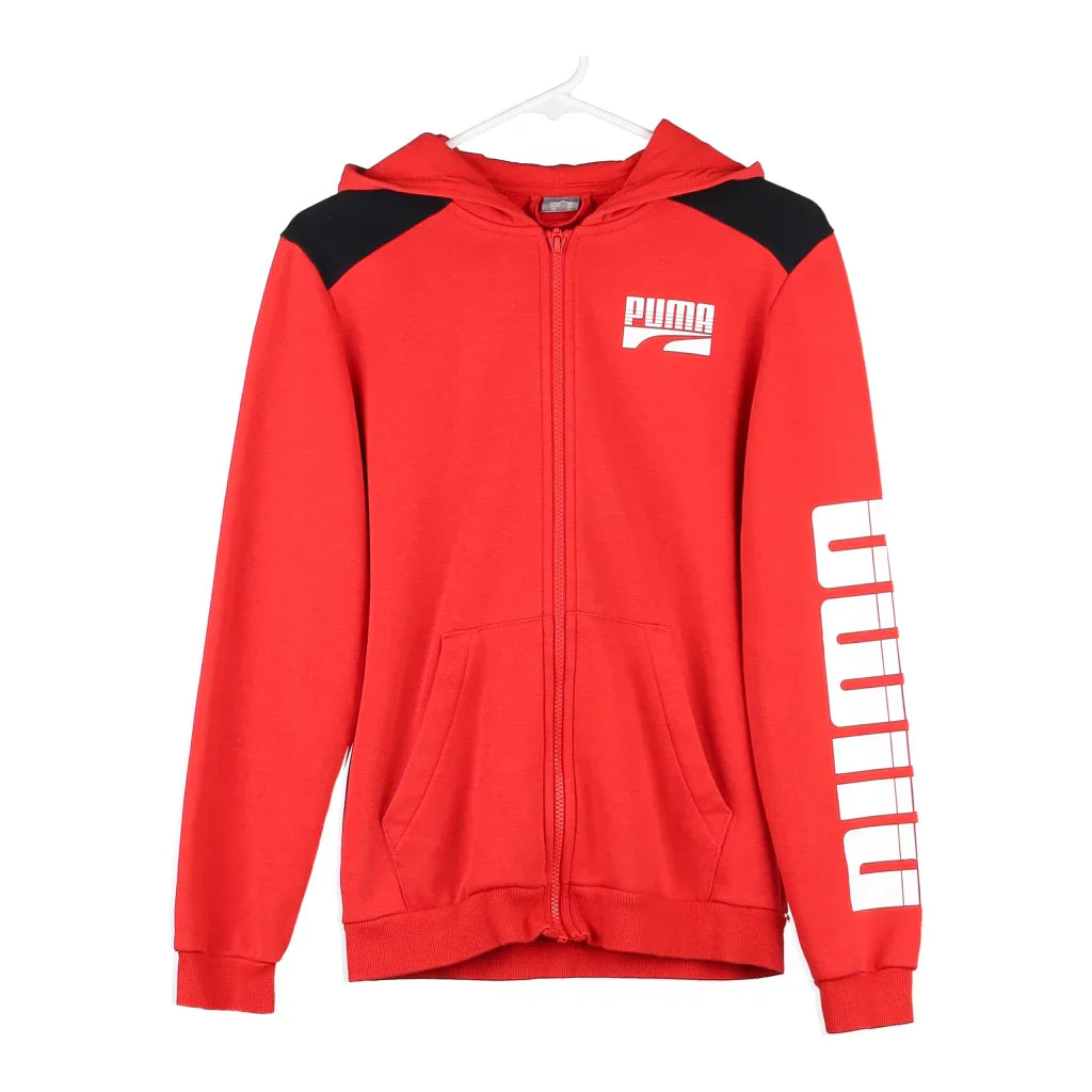 Age 13-14 Puma Hoodie - XL Red Cotton