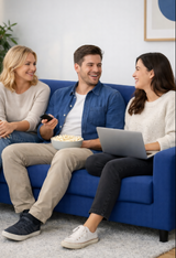 Anyseat 3-Seater Sofa Cover – Plain Royal Blue Style Slipcover for Living Room Chair Protection