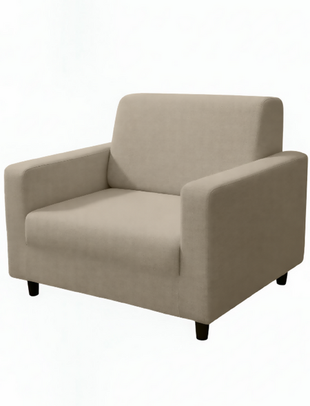 Anyseat 1-Seater Sofa Cover – Plain Beige Style Slipcover for Living Room Chair Protection