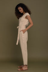 Evening Chai Jumpsuit in Neutral Beige