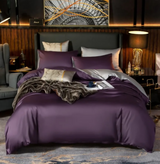 Anycozy Queen Bed Sheet Set – Purple & Light Grey Ultra‑Soft Luxury Egyptian Cotton Bedding Cover, 6‑Piece Ensemble