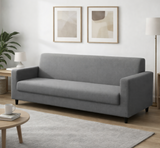Anyseat 3-Seater Sofa Cover – Plain Gray Style Slipcover for Living Room Chair Protection