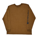 Carhartt Long Sleeve T-Shirt - 2XL Brown Cotton