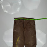Tough Duck Double Knee Carpenter Trousers - 34W 32L Brown Cotton