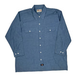Dickies Shirt - XL Blue Cotton Blend