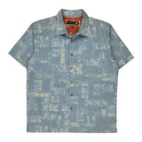 Quiksilver Hawaiian Shirt - Large Blue Cotton