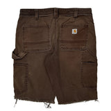 Carhartt Double Knee Carpenter Shorts - 30W 9L Brown Cotton