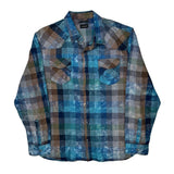 True Religion Checked Flannel Shirt - XL Blue Cotton