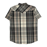 Levis Checked Short Sleeve Shirt - Large Gray Cotton