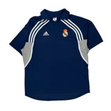 Real Madrid Adidas 2000-01 Training Football Shirt - Large Navy Polyester