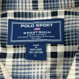 Vintage Polo Sport Checked Polo Shirt - Large Beige Cotton