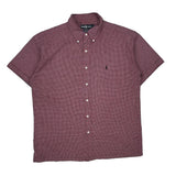 Blake Ralph Lauren Checked Short Sleeve Shirt - XL Burgundy Cotton
