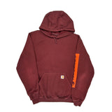 Carhartt Spellout Hoodie - XL Burgundy Cotton